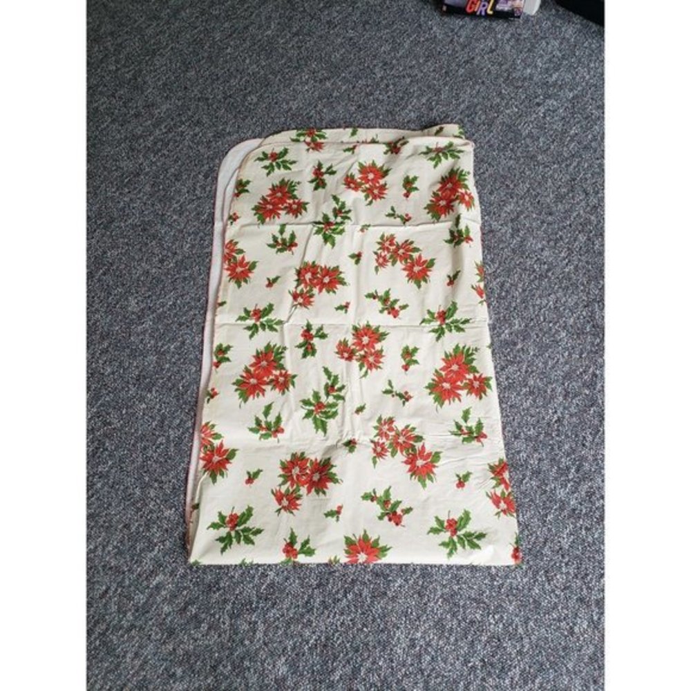 Vintage Christmas Vinyl Tablecloth